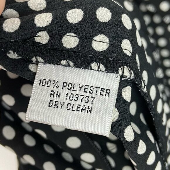 Donna Morgan Black White Polka Dot Print Jumpsuit Tie Waist Size 6 V-Neck Boho - Picture 8 of 9